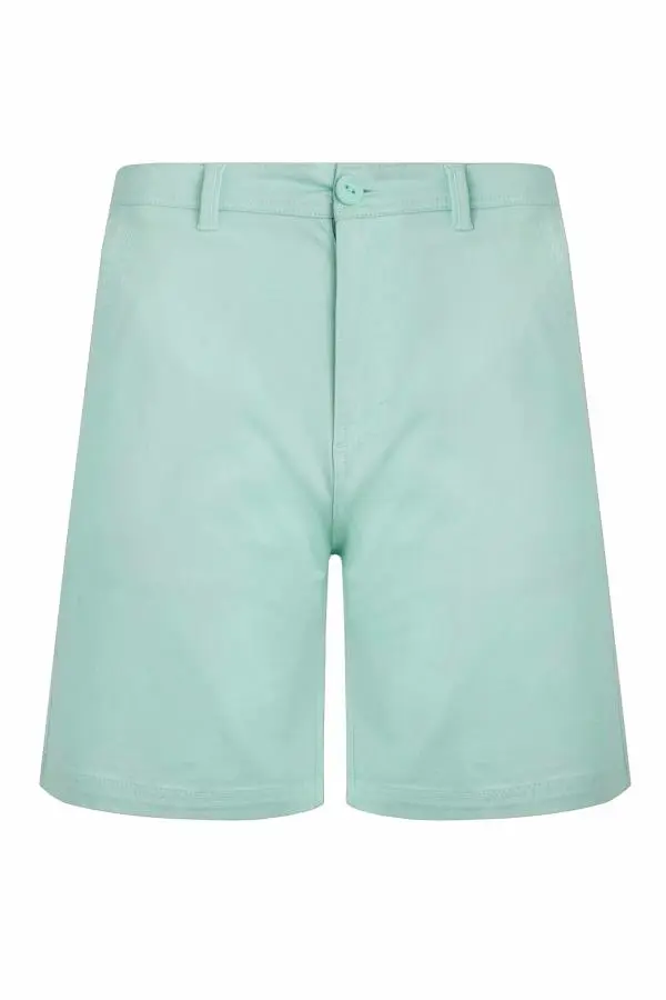 Weird Fish Rayburn Organic Cotton Flat Front Shorts  Seafoam