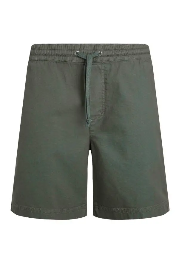 Weird Fish Weston Relaxed Canvas Shorts Army Green