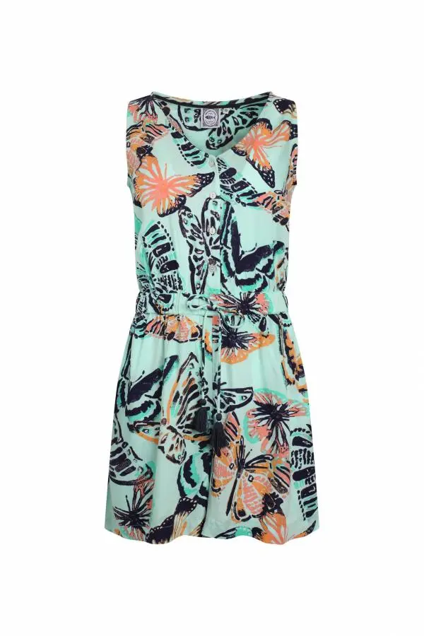 Weird Fish Mare Eco Viscose Printed Playsuit Seafoam