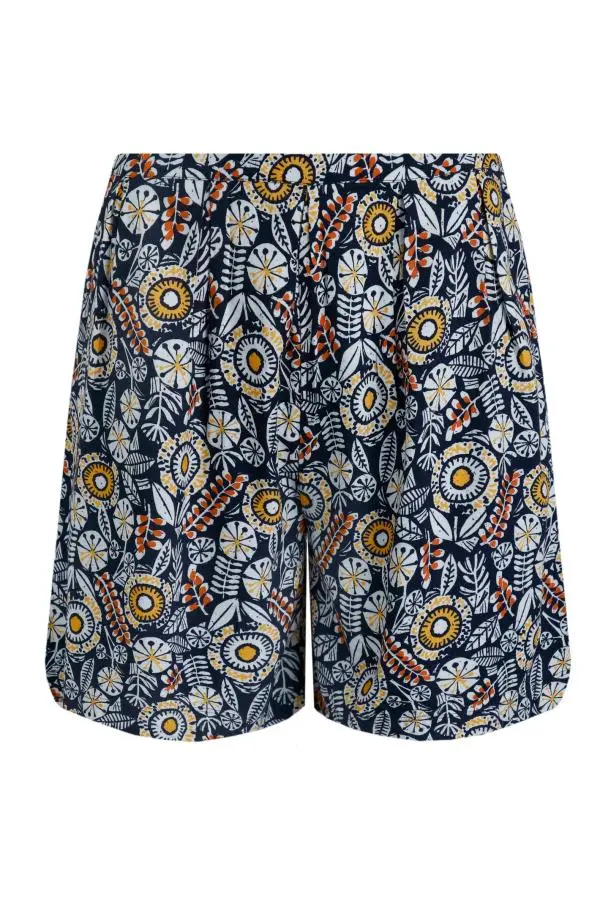 Weird Fish Sundance Eco Viscose Printed Shorts Navy