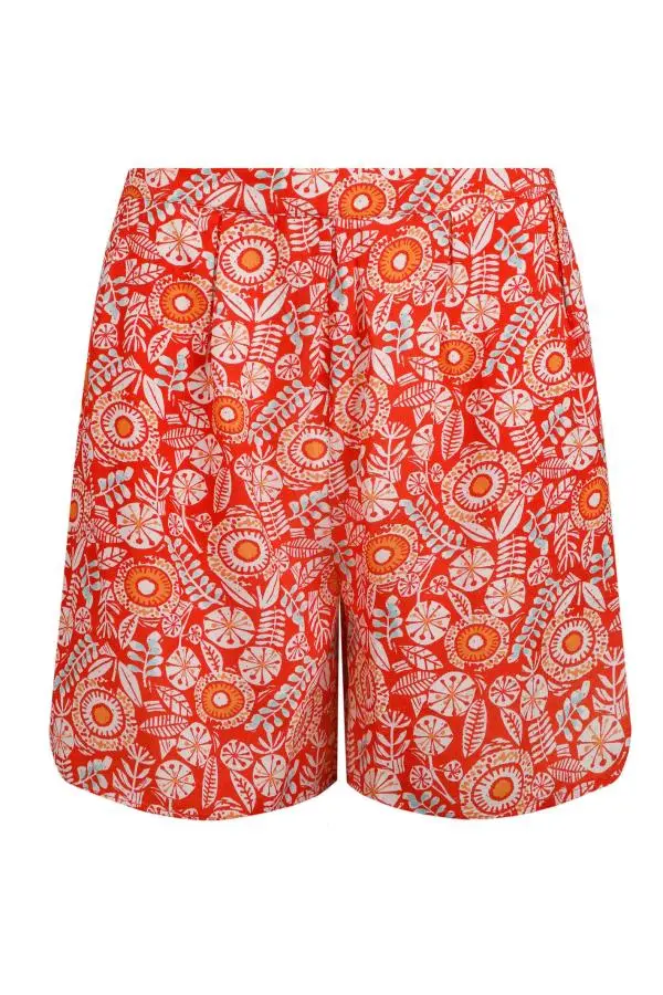 Weird Fish Sundance Eco Viscose Printed Shorts Tango Red