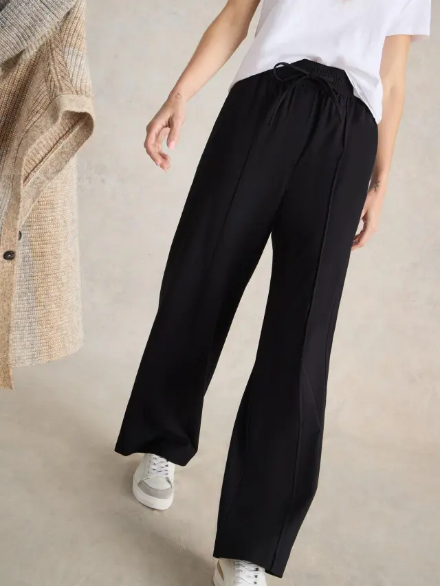 White Stuff Freda Wide Leg Trouser In Black