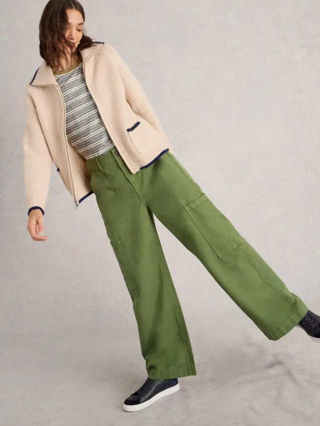 White Stuff Cora Cargo Trouser In Green