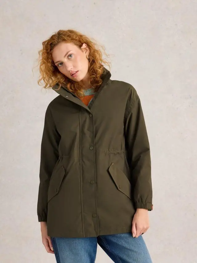 White Stuff Lexi Waterproof Coat In Khaki