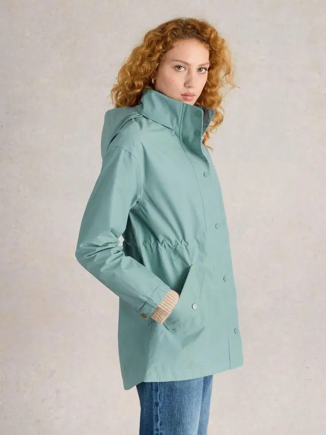 White Stuff Lexi Waterproof Coat In Blue