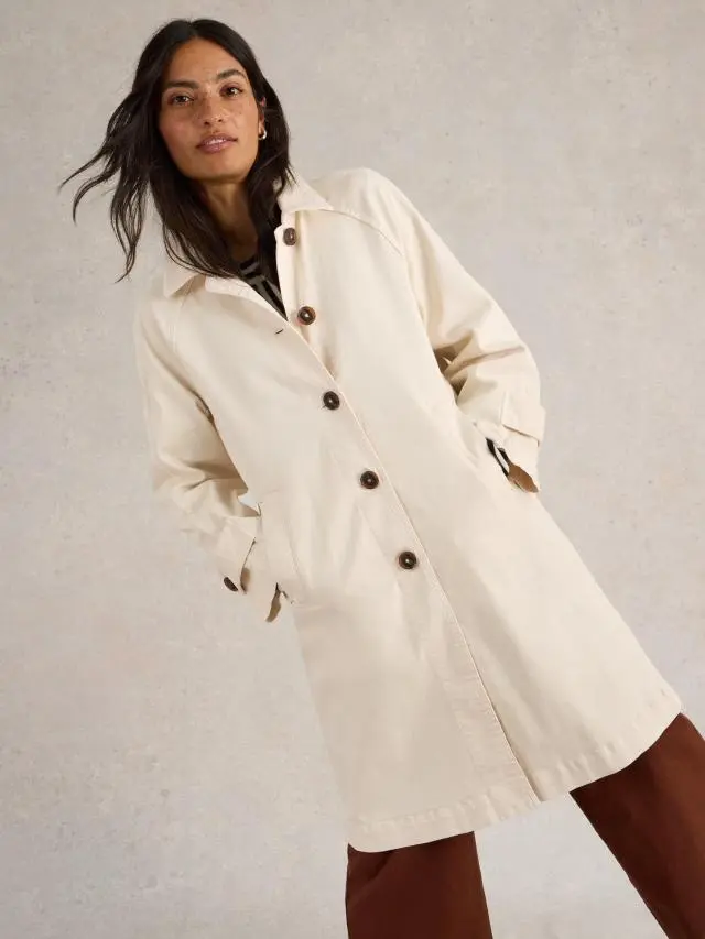 White Stuff Oakleigh Denim Collared Coat In