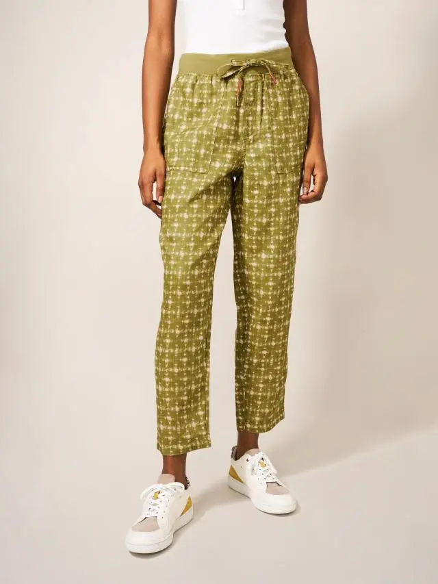 White Stuff Effie Linen Trouser In Green