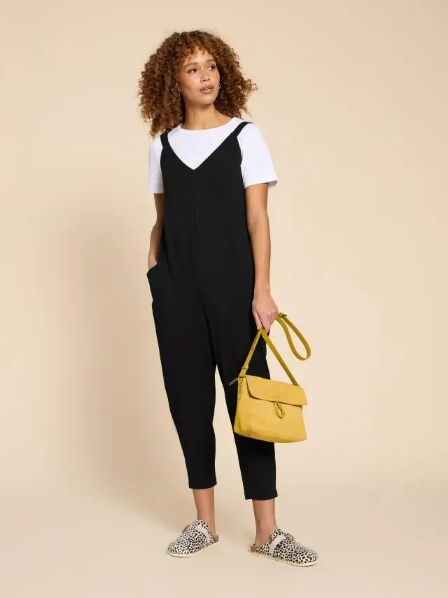 White Stuff Selina Jersey Jumpsuit In Black