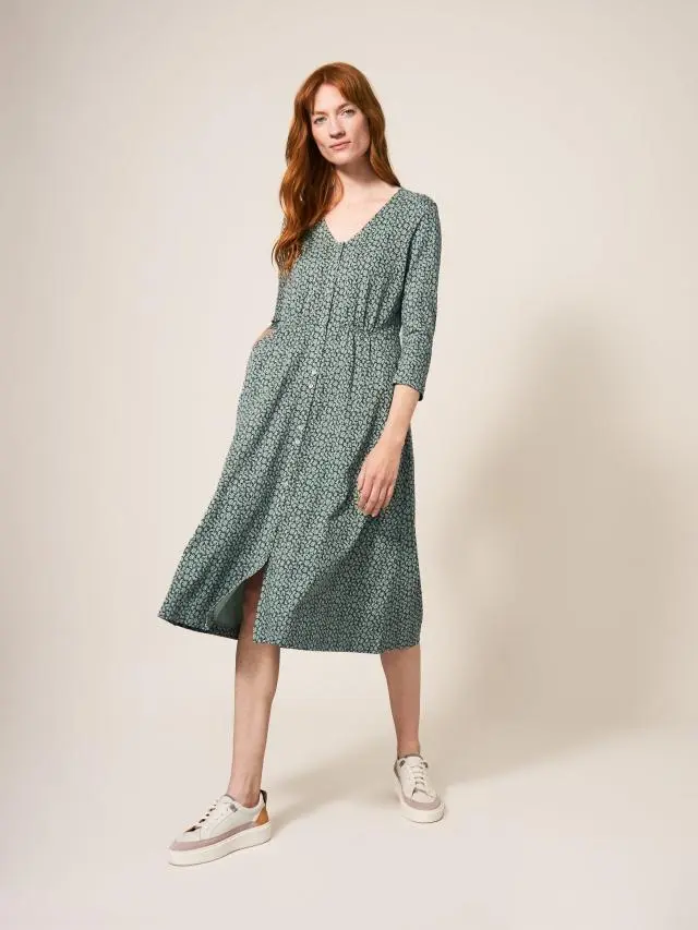 White Stuff Mia Jersey Dress In Green