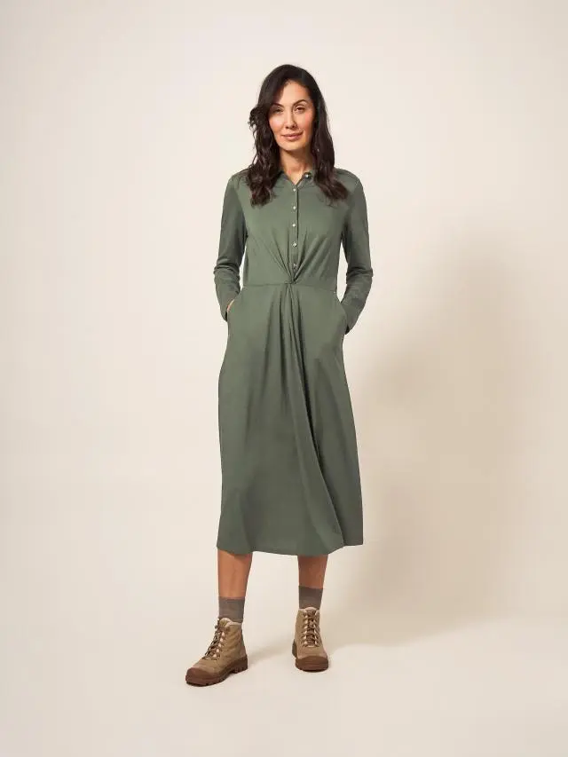 White Stuff Jane Jersey Shirt Dress In Green