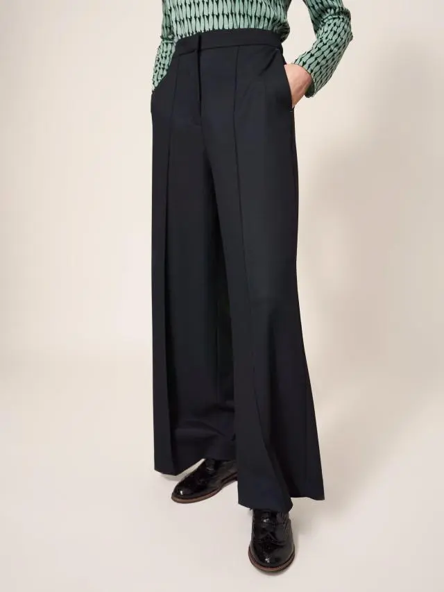 White Stuff Jenny Wide Leg Trouser In Black