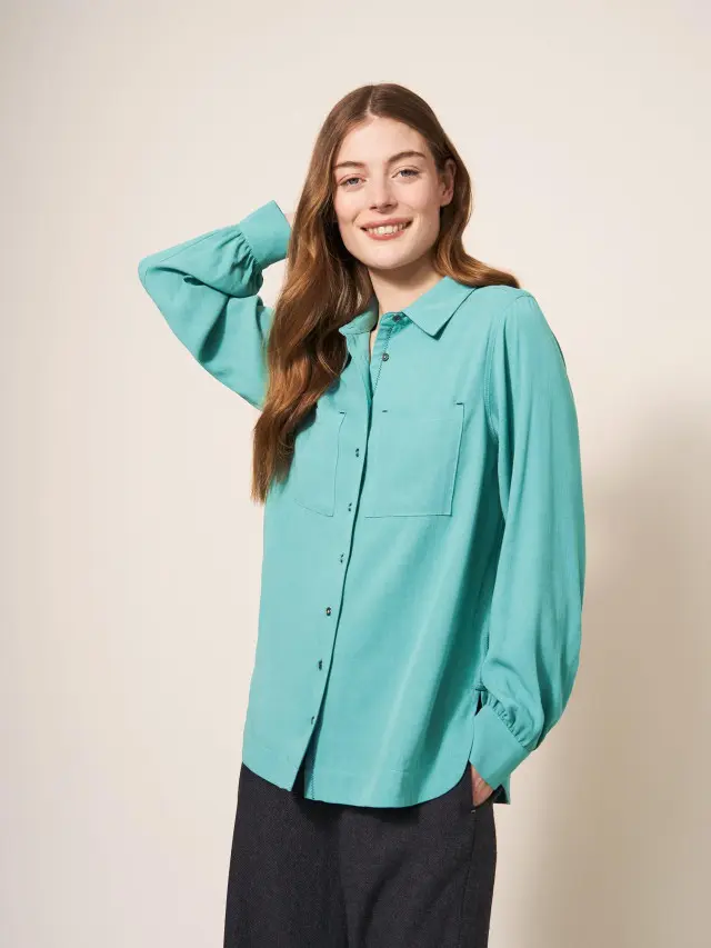 White Stuff Ella Relaxed Shirt In Teal