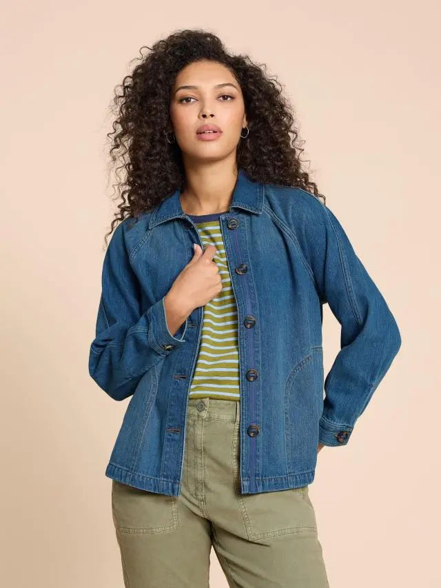 White Stuff Eden Denim Relaxed Jacket In Blue