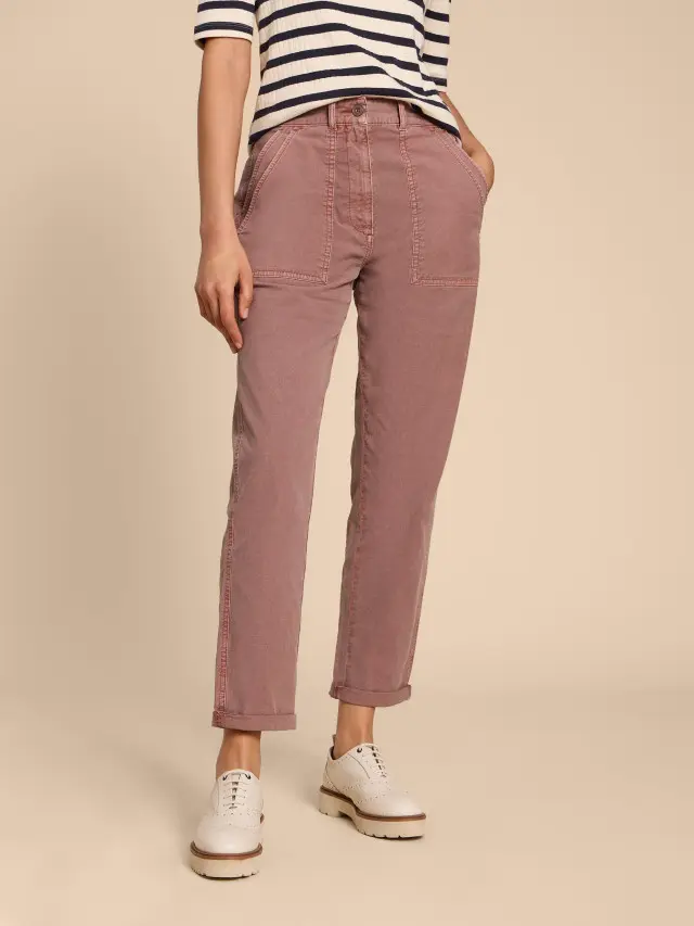 White Stuff Twister Chino Trouser In Pink