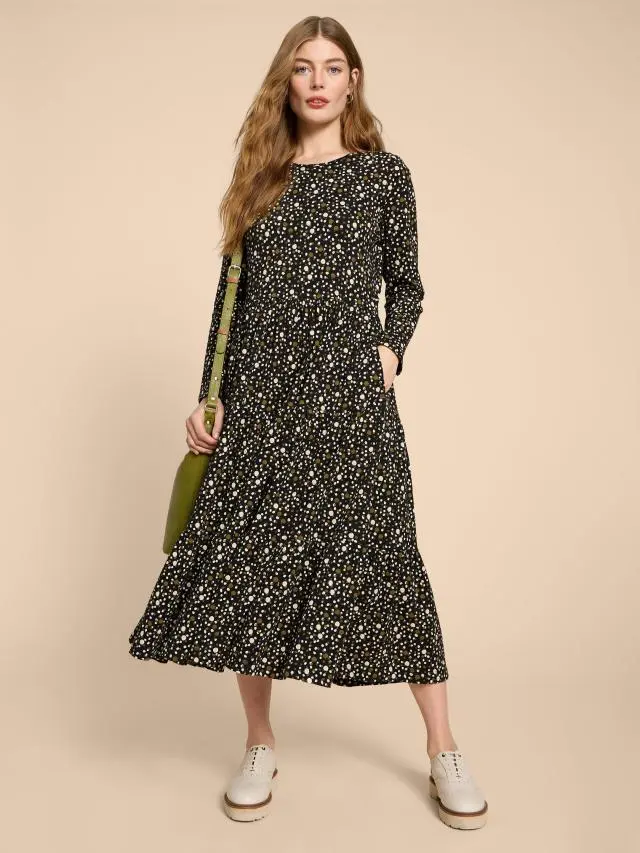 White Stuff Poppy Jersey Midi Dress In Black