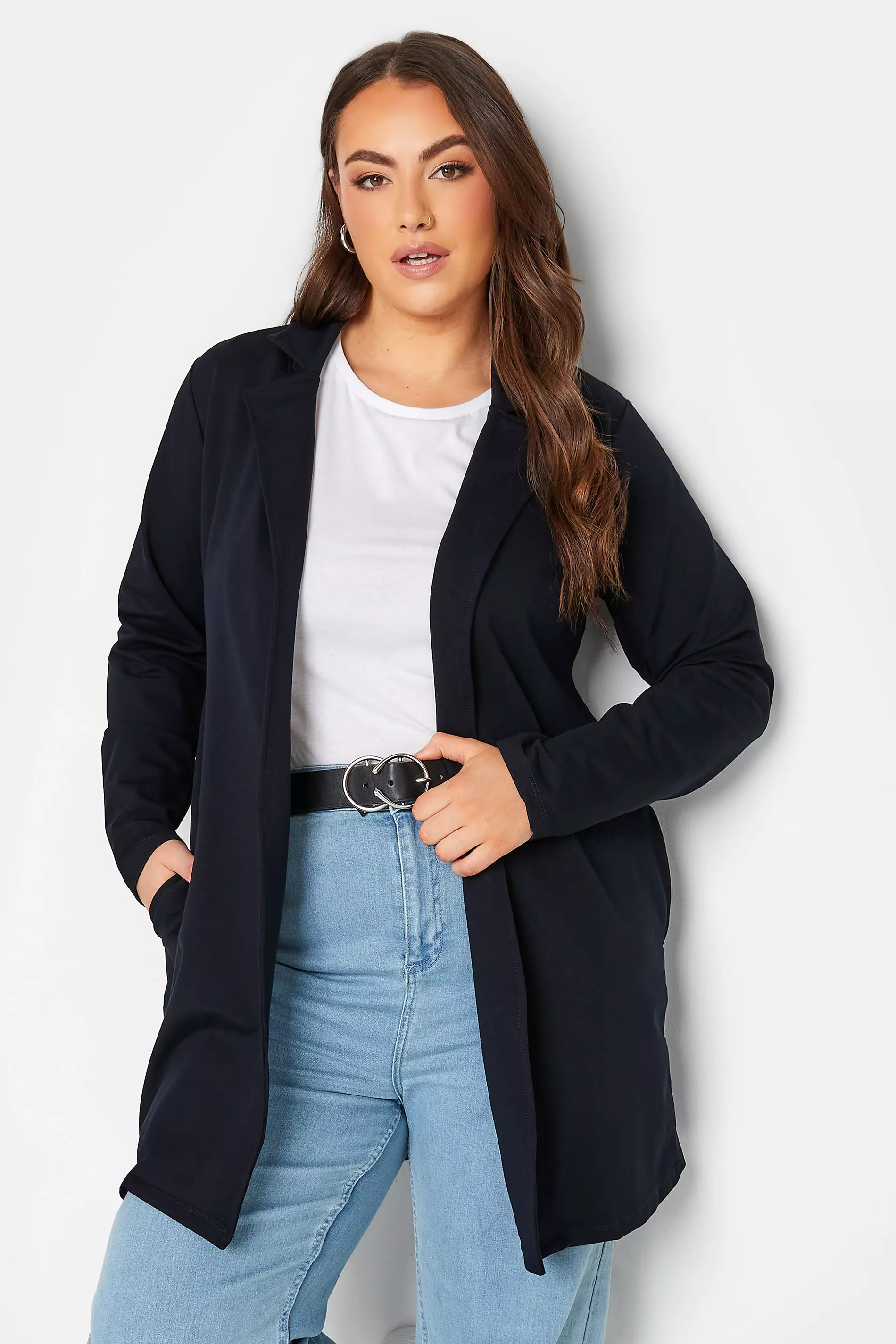 Plus hot sale longline blazer