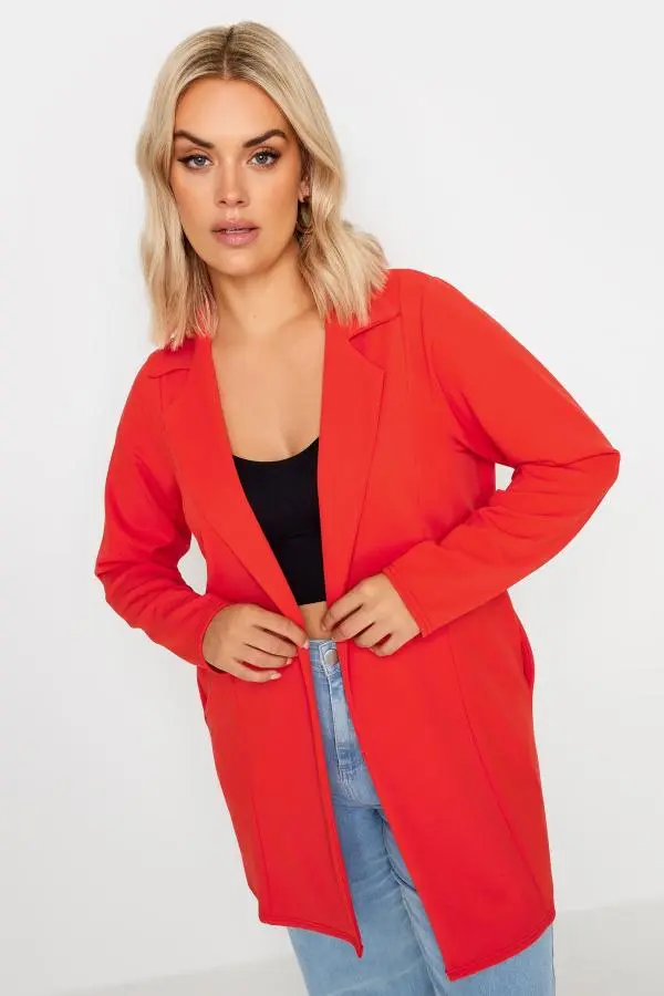 Yours Curve Orange Scuba Blazer, Women's Curve & Plus Size, Yours