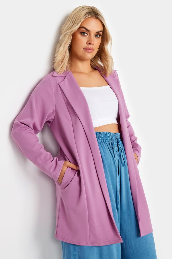 Yours Curve Pink Scuba Blazer, Women's Curve & Plus Size, Yours