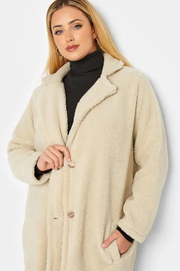 Yours Luxury Curve Cream Faux Fur Coat, Women's Curve & Plus Size, Yours Luxury Capsule Collection