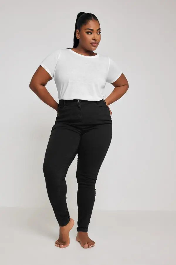 Yours Curve Black Stretch Skinny Ava Jeans, Women's Curve & Plus Size, Yours