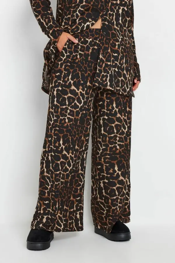 Yours Curve Brown Leopard Print Trousers, Women's Curve & Plus Size, Yours