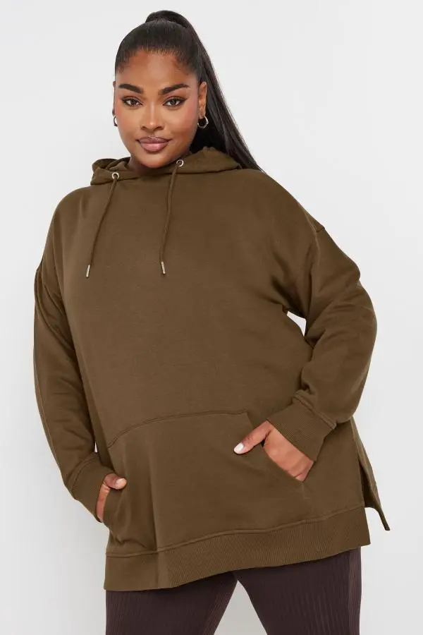 Yours Curve Mocha Brown Hoodie, Women's Curve & Plus Size, Yours