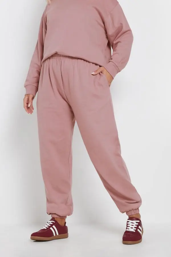 Yours Curve Pink Cuffed Joggers, Women's Curve & Plus Size, Yours