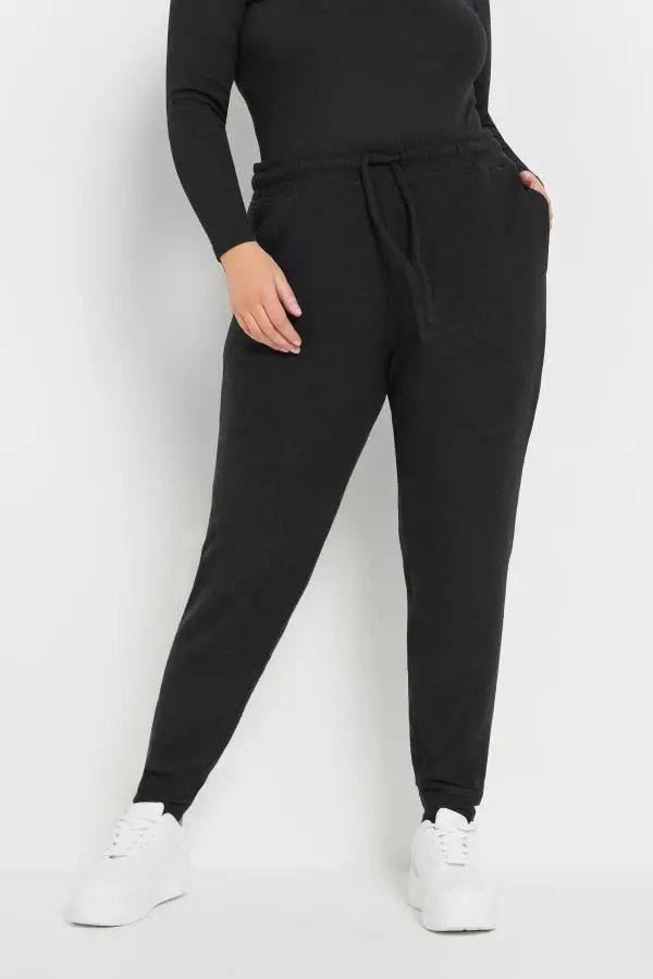 Yours Curve Black Soft Touch Joggers, Women's Curve & Plus Size, Yours