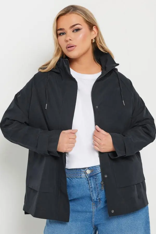 Yours Curve Navy Blue Raglan Lightweight Jacket, Women's Curve & Plus Size, Yours