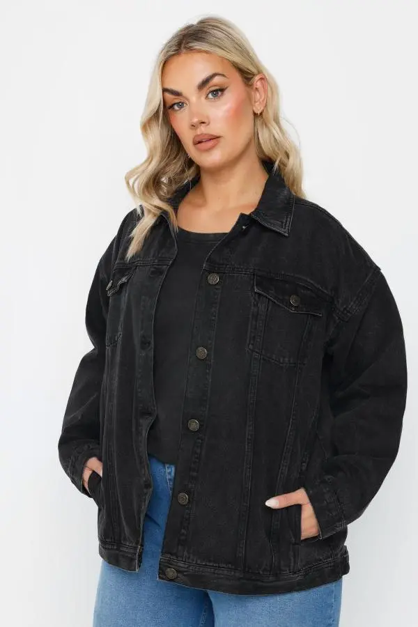 Yours Curve Black Oversized Jacket, Women's Curve & Plus Size, Yours