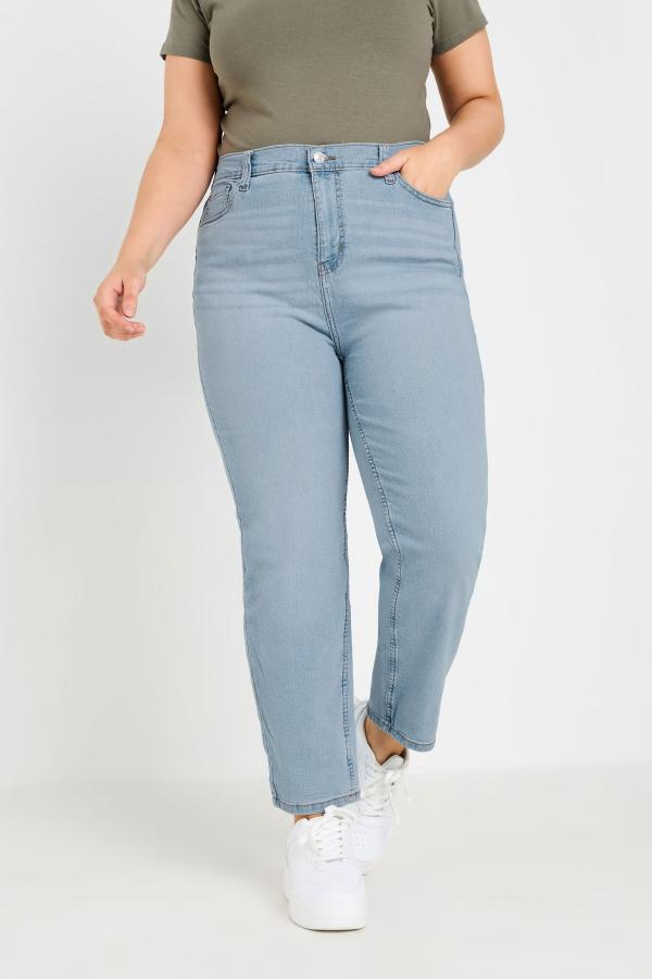 Yours Curve Light Blue Straight Leg Ruby Jeans, Women's Curve & Plus Size, Yours