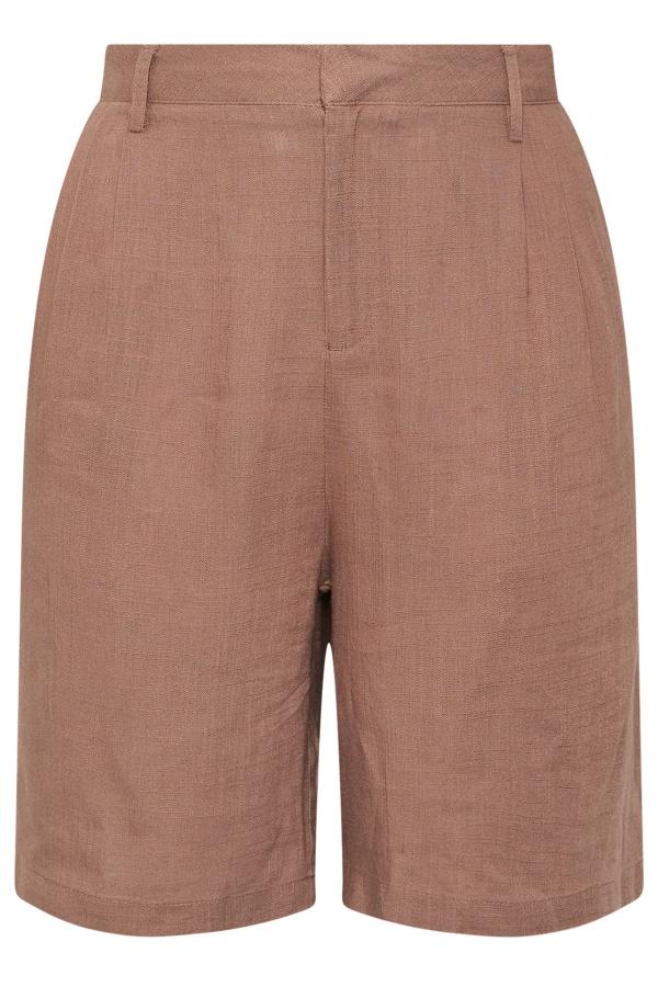 Yours Curve Pink Linen Bermuda Shorts, Women's Curve & Plus Size, Yours