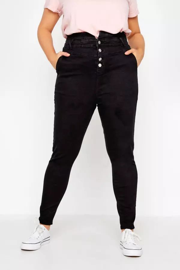 Pockets For Women - Nadine Short Length Jeans with Organic Cotton Black