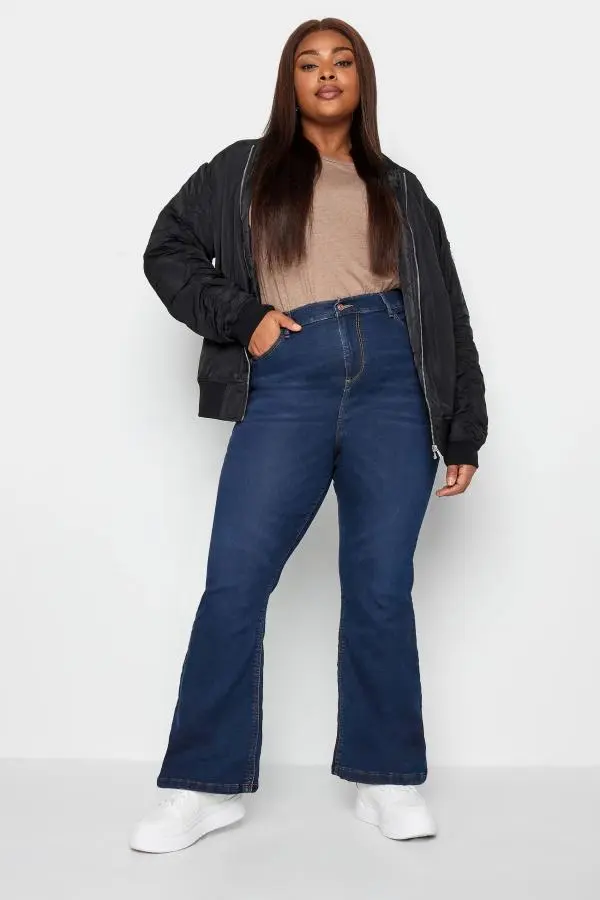 Yours Curve Indigo Blue Bootcut Stretch Isla Jeans, Women's Curve & Plus Size, Yours