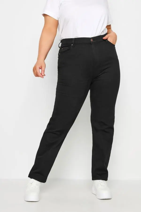 Yours Curve Black Straight Leg Ruby Jeans, Women's Curve & Plus Size, Yours