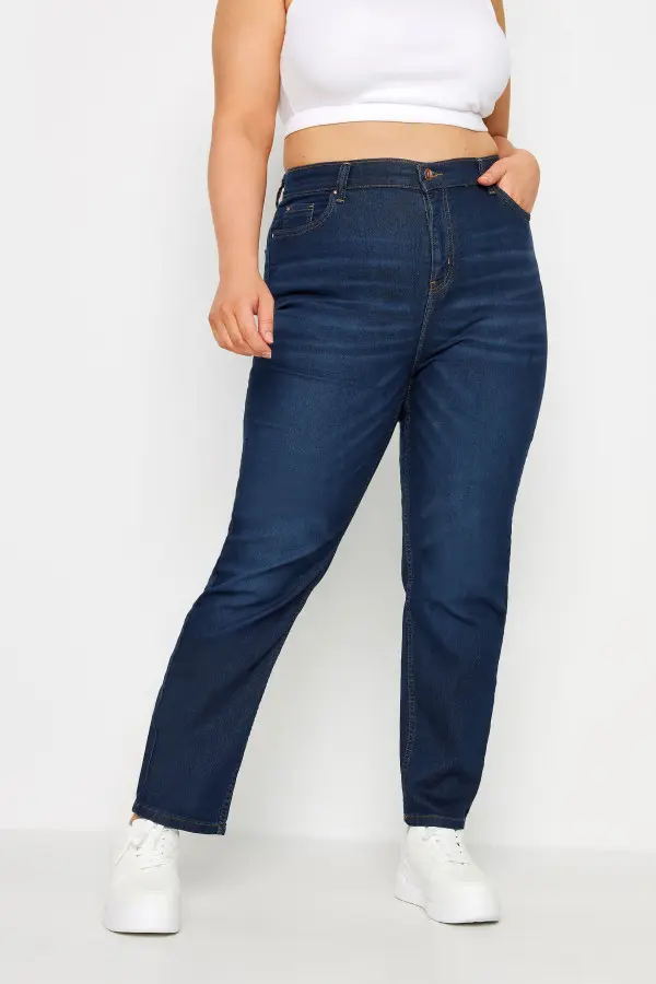 Yours Curve Indigo Blue Straight Leg Ruby Jeans, Women's Curve & Plus Size, Yours