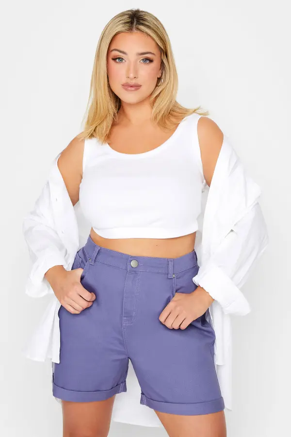 Yours Curve Purple Mom Denim Shorts, Women's Curve & Plus Size, Yours