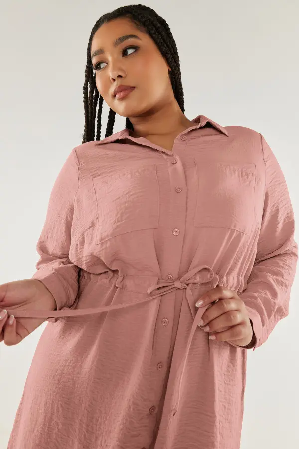 Yours Curve Pink Utility Tunic Shirt, Women's Curve & Plus Size, Yours