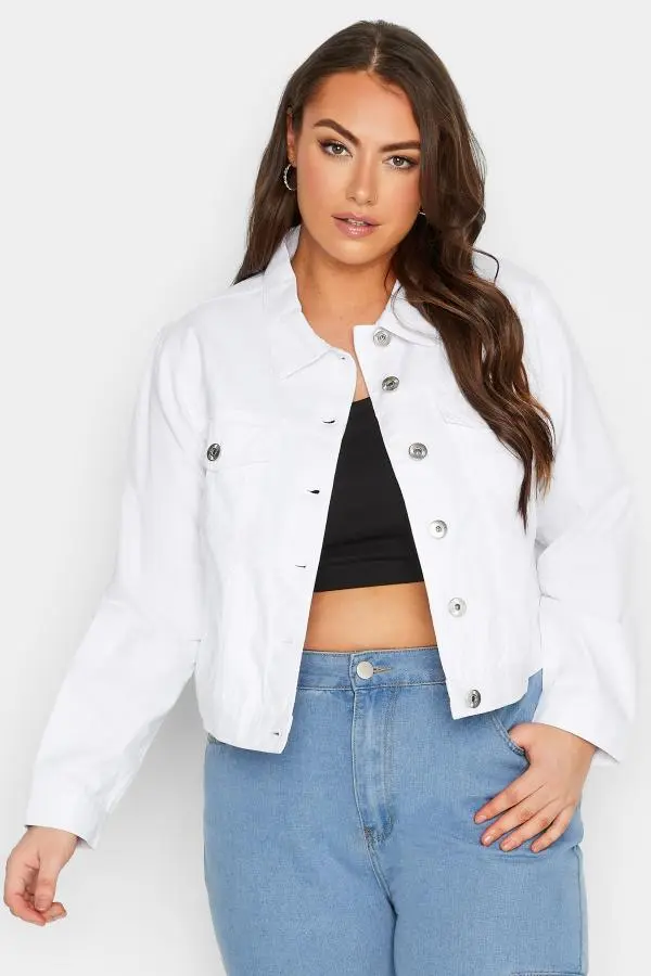 Yours Curve White Denim Jacket, Women's Curve & Plus Size, Yours