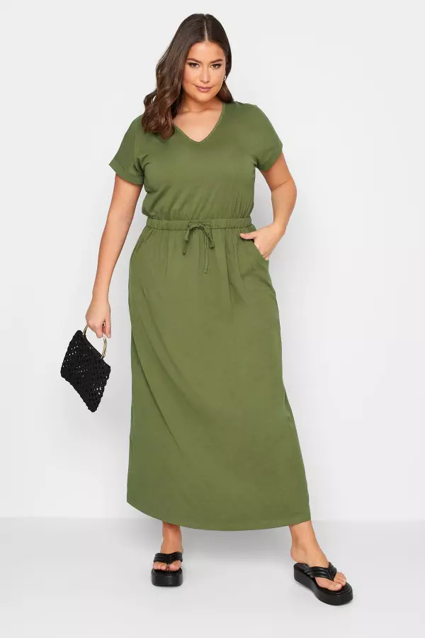 Maxi t shirt shop dress with pockets