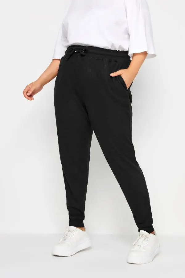 Yours Curve Black Stretch Joggers, Women's Curve & Plus Size, Yours