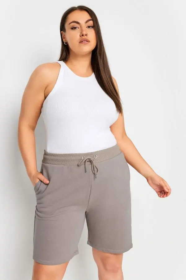 Yours Curve Beige Brown Jogger Shorts, Women's Curve & Plus Size, Yours