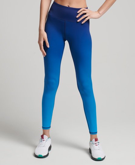 Pockets For Women - Superdry Women's Sport Training Essential Legging  Turquoise / Rich Navy/Hot Mint Ombre 