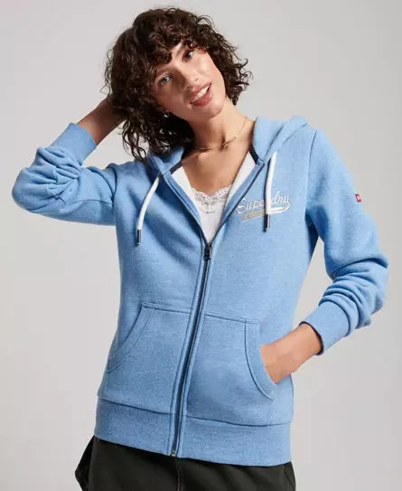 Superdry Japan spirit vintage hoodie sweatshirt pink blue pullover