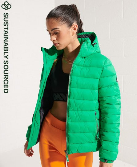 Bright green puffer coat best sale